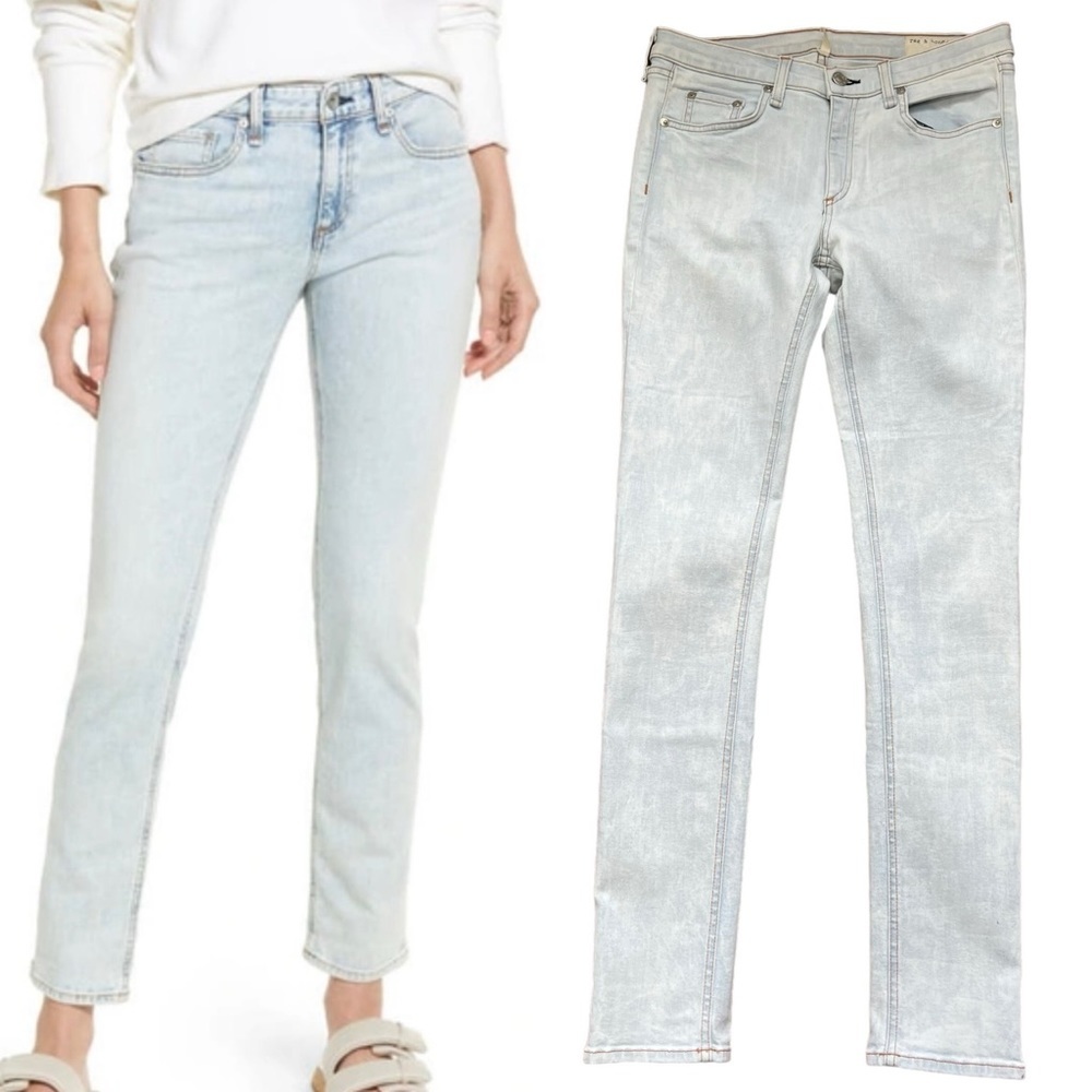 Rag & Bone Skinny Jeans Women 30 Ivory Bleach Out Style W1502K520